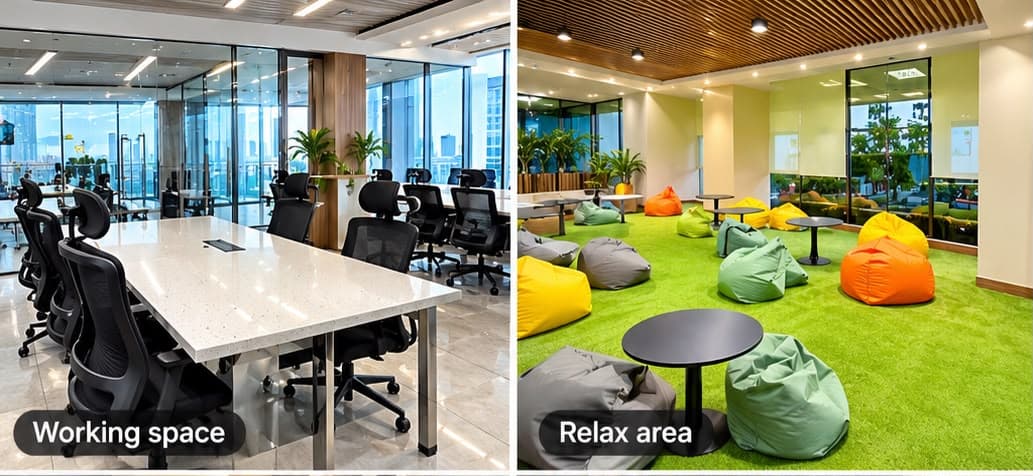 Fasilitas Working Space & Relax Area di DELFT CPI